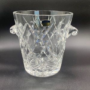 Vintage Polonia Cut Lead Crystal 24% PBo Made in Poland Ice Bucket
